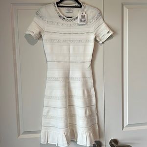 White Sandro size 38 fit and flare dress new with tags
